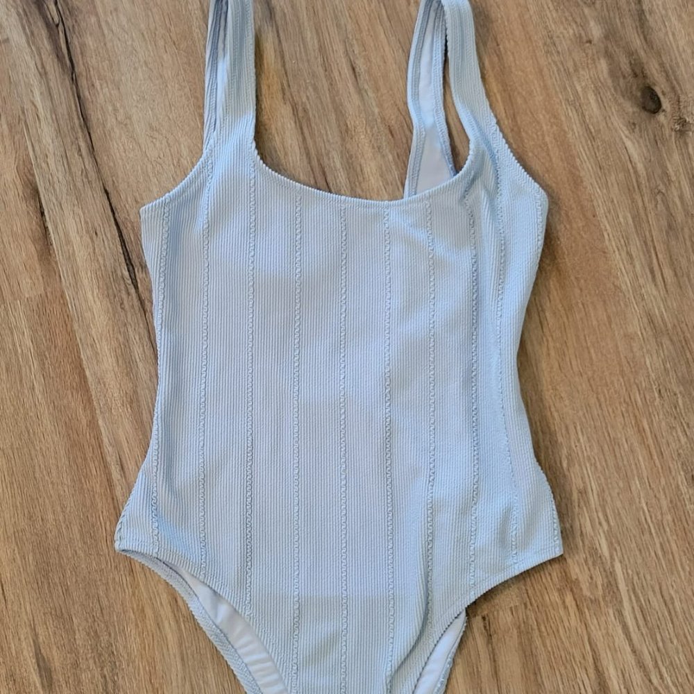 Aerie Blue Low Back Swimsuits